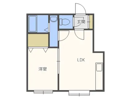 アークコート月寒中央II(1LDK/2階)の間取り写真