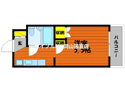 M-BOX(1K/2階)の間取り写真