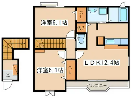 ボア ソルチ(2LDK/2階)の間取り写真