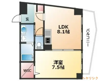 シャルムドミール(1LDK/4階)の間取り写真