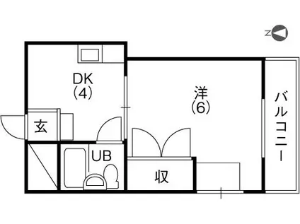パセオ乾徳(1DK/2階)の間取り写真
