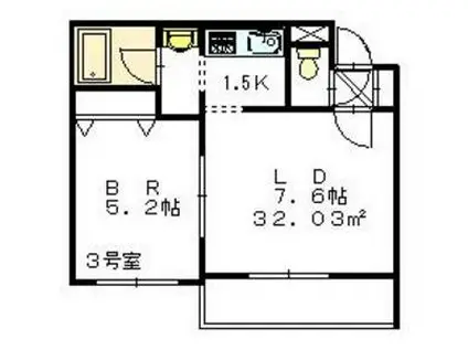 コンフォートステイ南郷通(1LDK/8階)の間取り写真