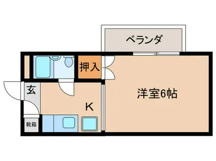 シーホースマンション(1K/2階)の間取り写真