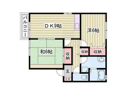 タウンコートオリビエA(2DK/2階)の間取り写真