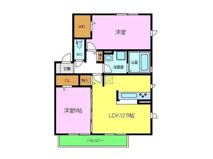 パルクソレイユ3(2LDK/3階)の間取り写真