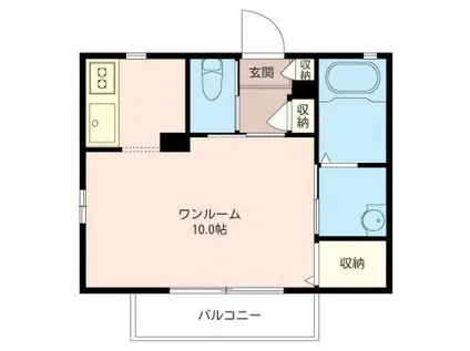 カサ マロン(ワンルーム/2階)の間取り写真