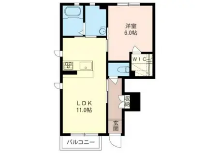 シャンテ(1LDK/1階)の間取り写真