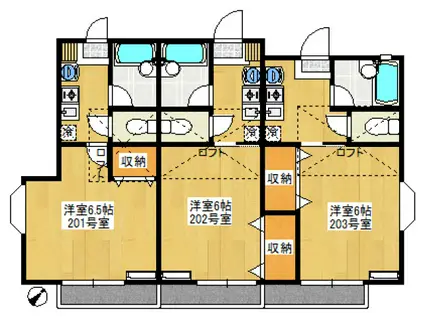 フェニックス(1K/2階)の間取り写真