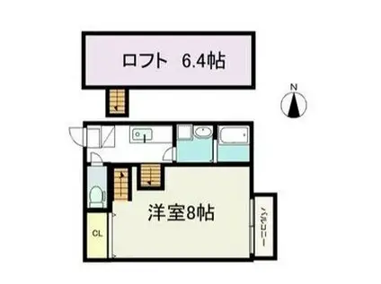 アルバーノ道徳北町(1SK/1階)の間取り写真