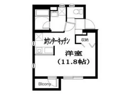 RESIDENCE NAKAMEGURO(ワンルーム/2階)の間取り写真