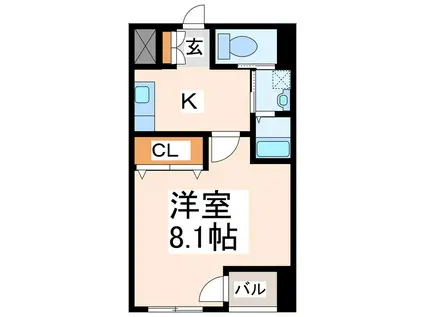 SERES桜町(1K/8階)の間取り写真