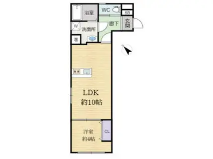 LINKS EBIE(1LDK/5階)の間取り写真