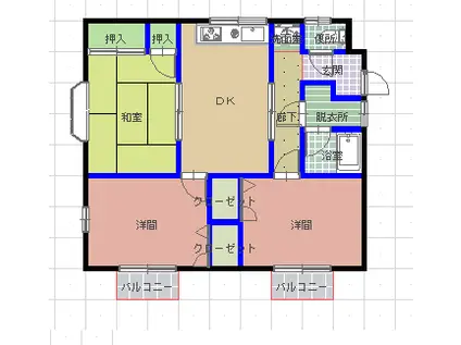 TN皆瀬 201(3DK/2階)の間取り写真