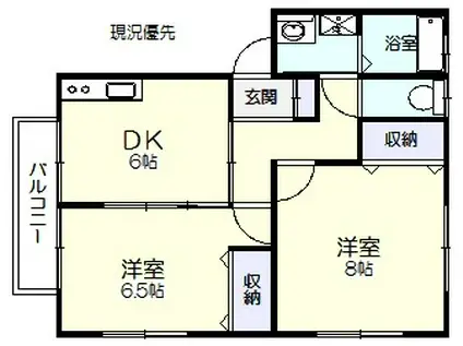 エステートII(2DK/1階)の間取り写真