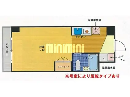 エストレージャ湘南(ワンルーム/7階)の間取り写真