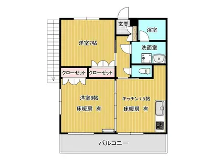 PANAMERA(2DK/2階)の間取り写真