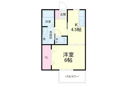 レイクビレッジIV(1DK/1階)の間取り写真