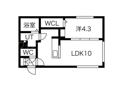 CASASC白石2ND(1LDK/4階)の間取り写真