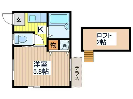 サンライズ(1K/1階)の間取り写真