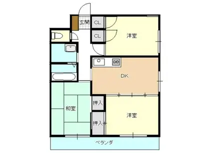 シャトレ長嶺III(3DK/3階)の間取り写真