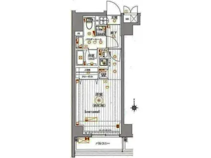 パティーナ綾瀬(ワンルーム/6階)の間取り写真