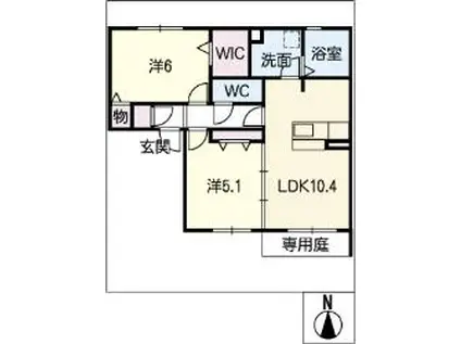 ヒトツバタゴ(2LDK/1階)の間取り写真