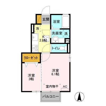 スプリングウィンド A(2K/1階)の間取り写真