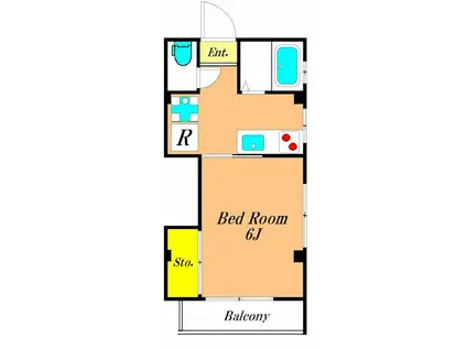 ハイツ山王(1K/1階)の間取り写真