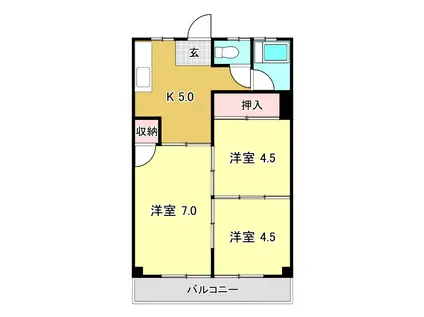 アビタシオン長野(3K/3階)の間取り写真