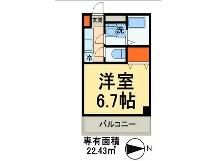 グランバリエ・II(1K/1階)の間取り写真