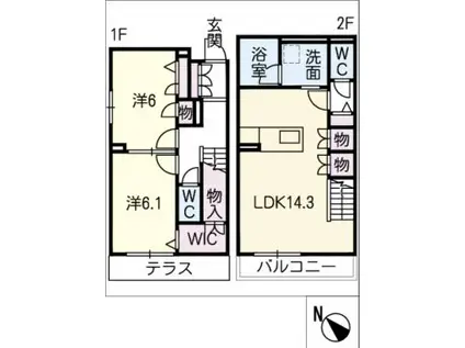 COMFORZA(2LDK/2階)の間取り写真