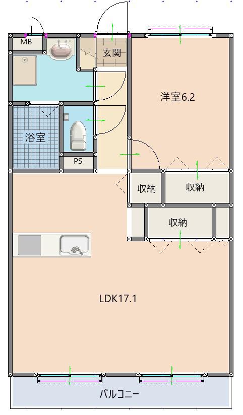 Y&Mアーバンライフ(1LDK/5階)の間取り写真
