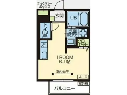 DEMEURE内丸(ワンルーム/3階)の間取り写真