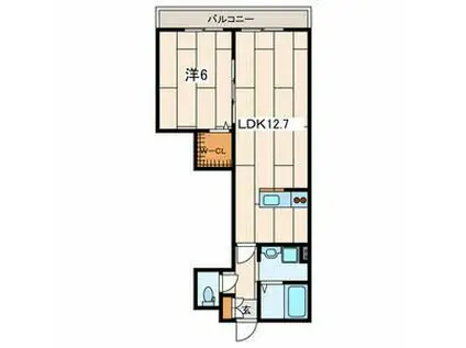 TERRACE本厚木II(1LDK/1階)の間取り写真