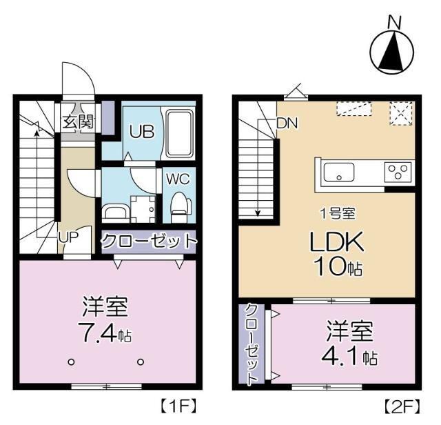 GRAND REVE B棟(2LDK/1階)の間取り写真