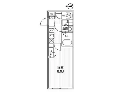 ルネサンスコート高田馬場PATRIA(1K/4階)の間取り写真