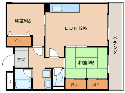 サンシャイン吉野(2LDK/3階)の間取り写真