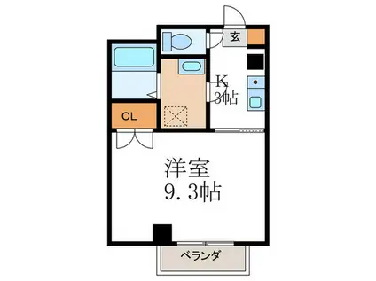 ニューハイツTAKARA(1K/2階)の間取り写真