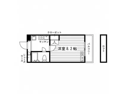 フラワー33(1K/5階)の間取り写真