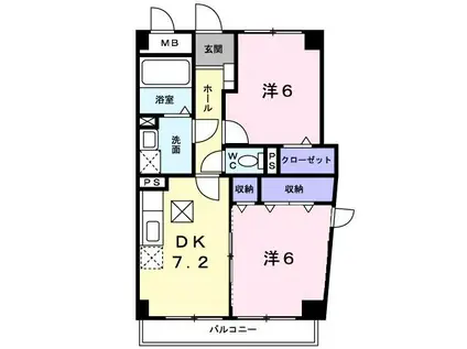 ニューホープ21(2DK/3階)の間取り写真