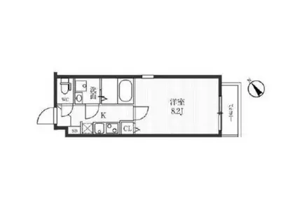 新宿夏目坂コート(1K/2階)の間取り写真