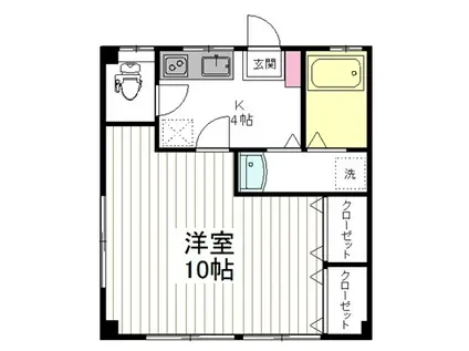 メゾン青葉(1K/2階)の間取り写真