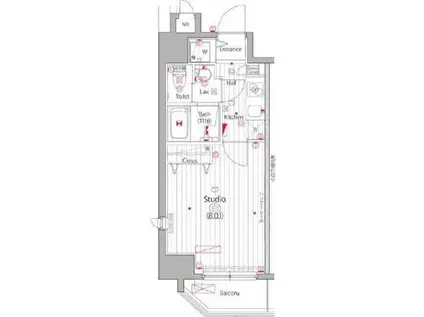 ガーラ・ヴィスタ水道橋(1K/13階)の間取り写真