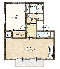星和PIAA聖徳第1(1LDK/1階)の間取り写真