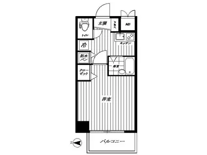 グランドガーラ渋谷(1K/5階)の間取り写真