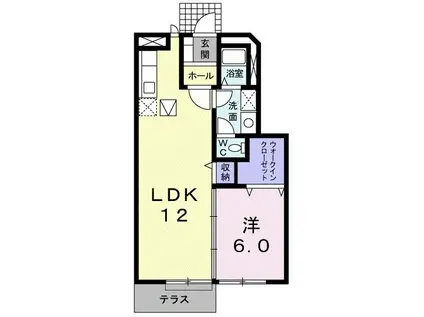 サニーファウンテンII(1LDK/1階)の間取り写真