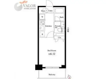 COURT BLANCHE(1K/3階)の間取り写真