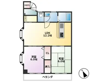 フローレンスビレッジI(2LDK/3階)の間取り写真