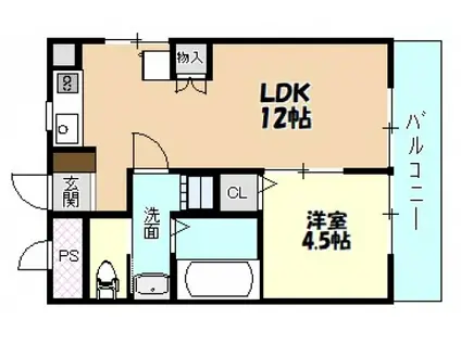 メゾンイヨ(1LDK/2階)の間取り写真