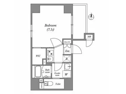 ルネサンスコート錦糸町(1K/6階)の間取り写真